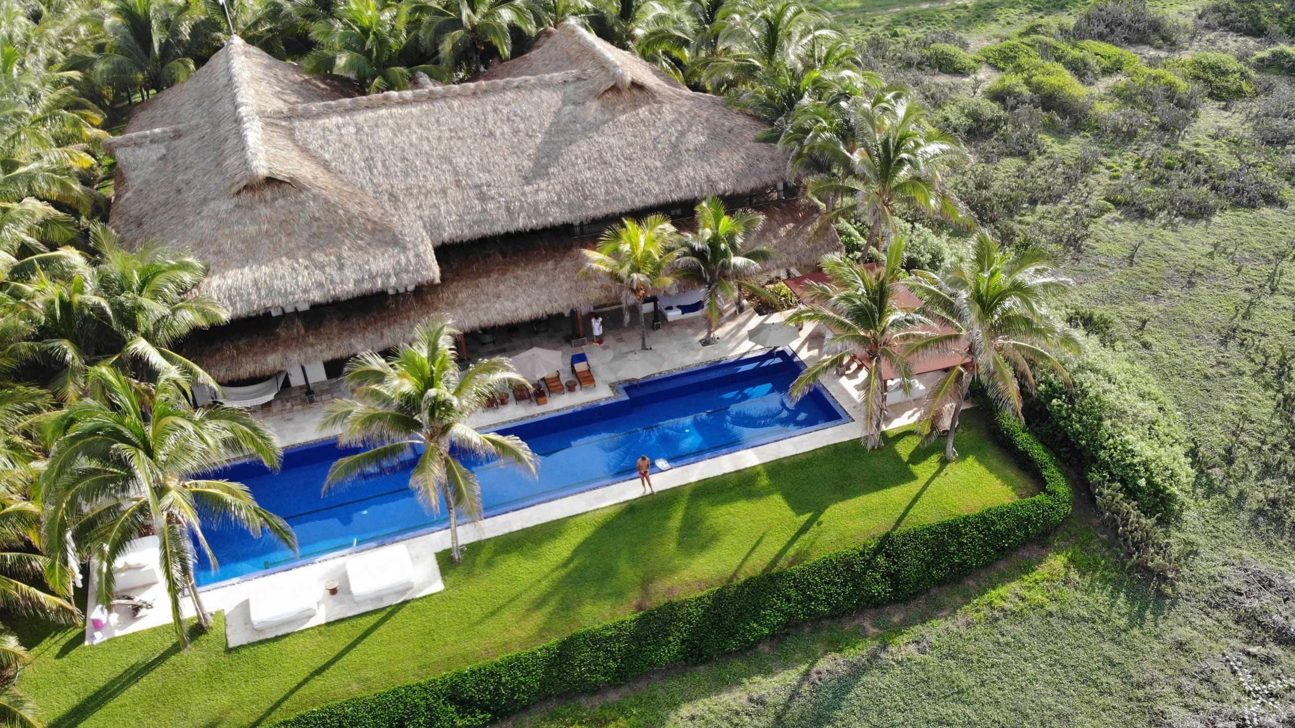 Drone view of Casa Emelina luxury estate.